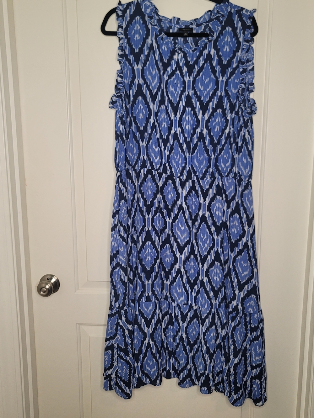 Talbots Blue and Navy Patterned Dress